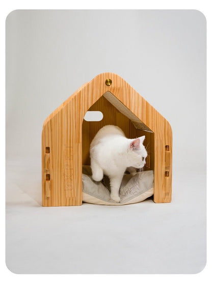 UXPET Canvas Pet Nest Pine Wood