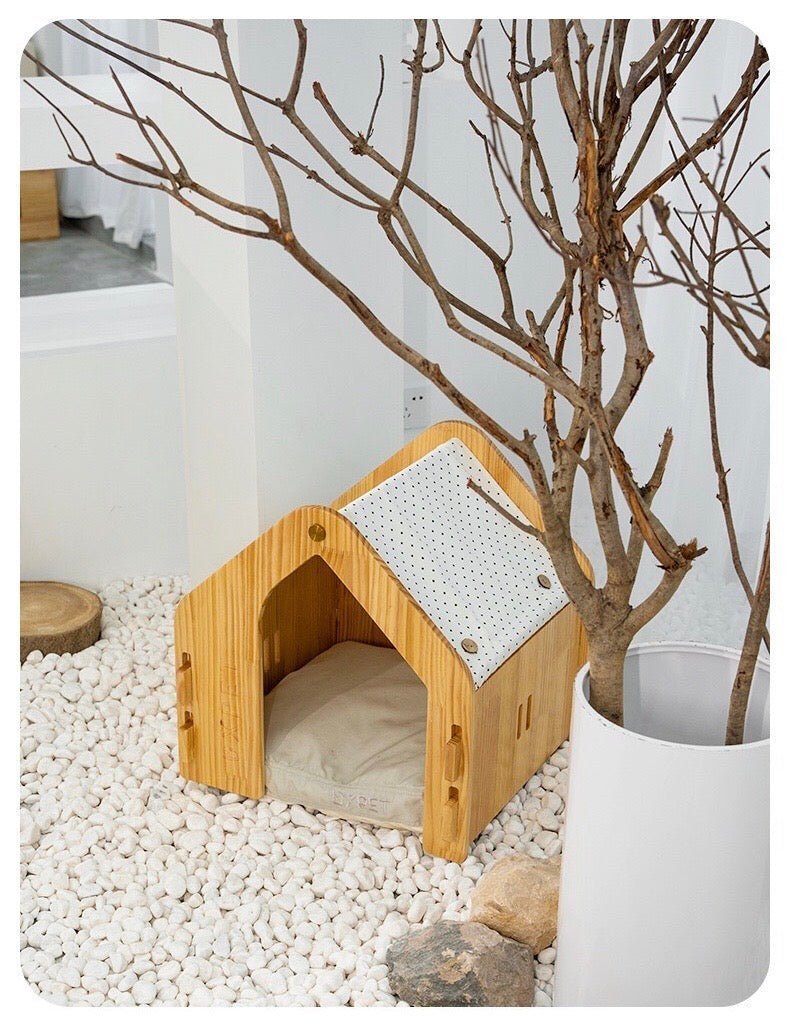 UXPET Canvas Pet Nest Pine Wood