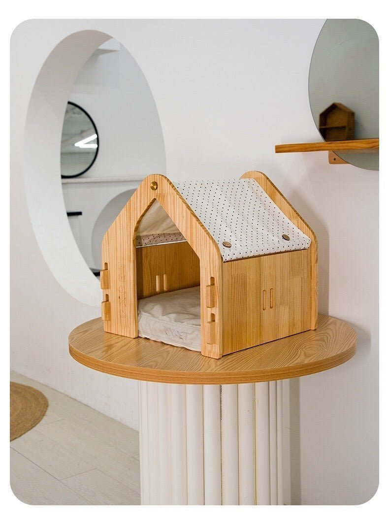 UXPET Canvas Pet Nest Pine Wood