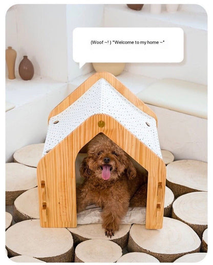 UXPET Canvas Pet Nest Pine Wood